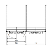 Flaschenregal 150 cm Messingbeschichtung 25 mmØ