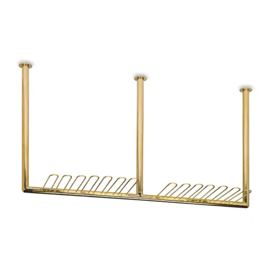 Flaschenregal 142,5 cm Messingbeschichtung 25 mmØ