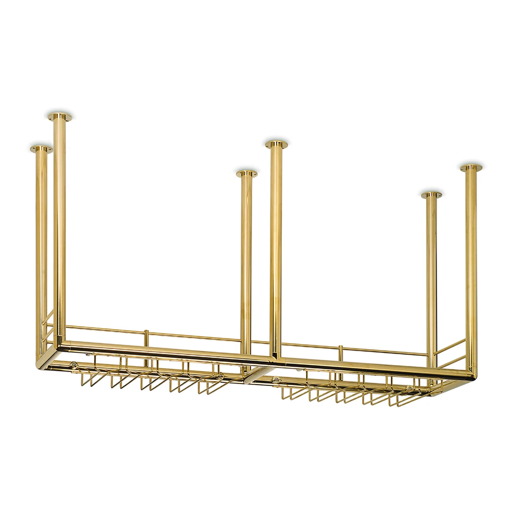 Flaschenregal 150 cm Messingbeschichtung 25 mmØ