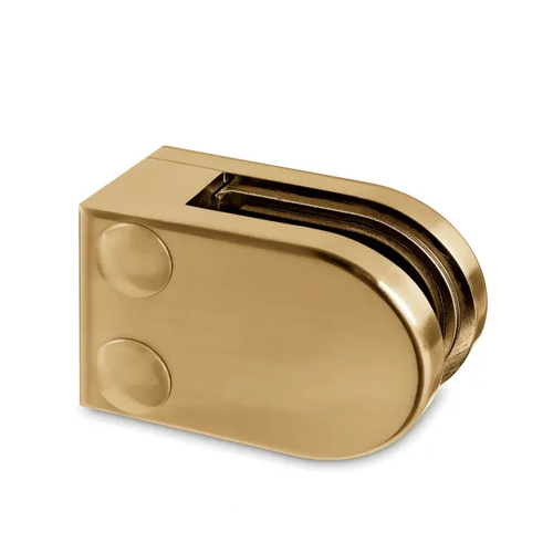 Glass clamp Brushed brass coating, Wall mounting 27X40mm