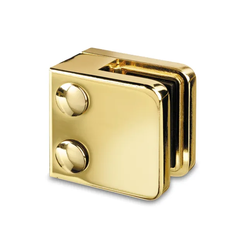 Glass clamp Brass coating, Wall mounting 30X30mm