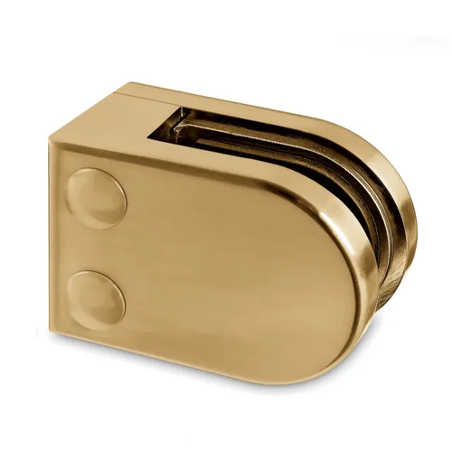 Glass clamp Brushed brass coating, Wall mounting 45X63mm