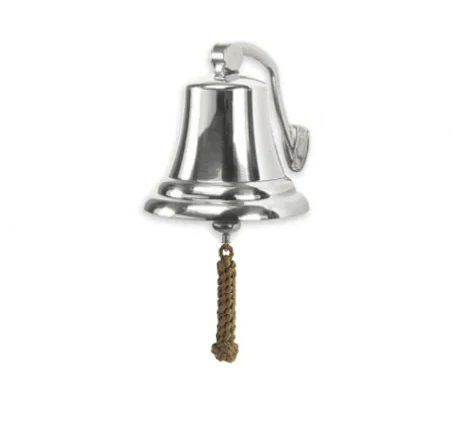 Schiffsglocke Chrom 150mm mit Klingelschnur