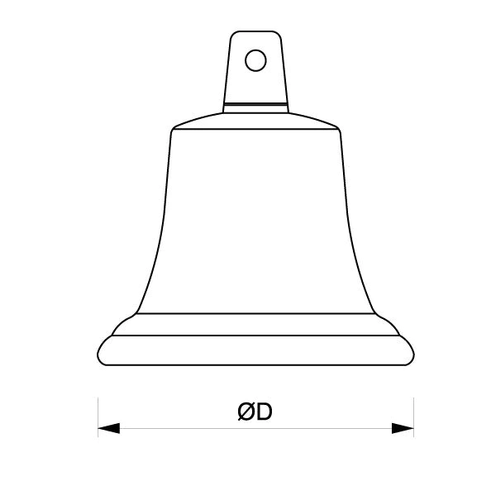 Schiffsglocke Chrom 175mm mit Klingelschnur