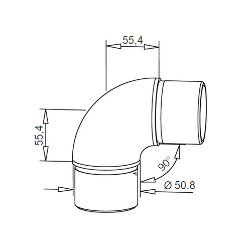 VERBINDUNGSTEIL A – Massives Messing 25 mm, 40 mm und 50,8 mm