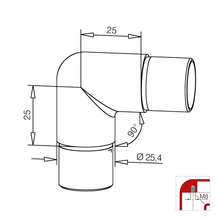 CONNECTOR B - Stainless steel coating 25mm, 38mm and 50.8mm