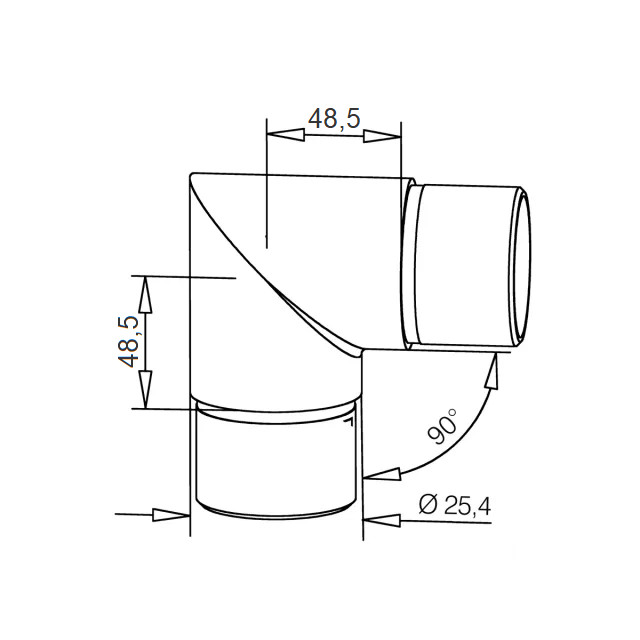 CONNECTOR B - Solid brass 25mm and 40mm