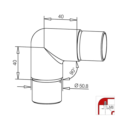 VERBINDUNGSTEIL B – Messingbeschichtung 25 mm, 38 mm und 50,8 mm
