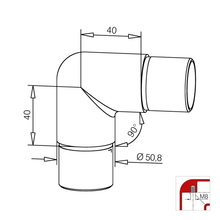 CONNECTOR B - Stainless steel coating 25mm, 38mm and 50.8mm