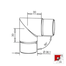 CONNECTOR B - Chrome coating 25mm, 38mm, 40mm and 50.8mm
