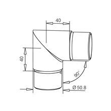 CONNECTOR B - Chrome coating 25mm, 38mm, 40mm and 50.8mm