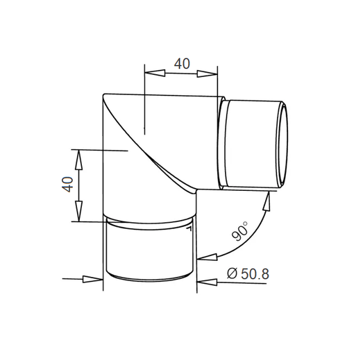 VERBINDUNGSTEIL B – Chrombeschichtung 25 mm, 38 mm, 40 mm und 50,8 mm