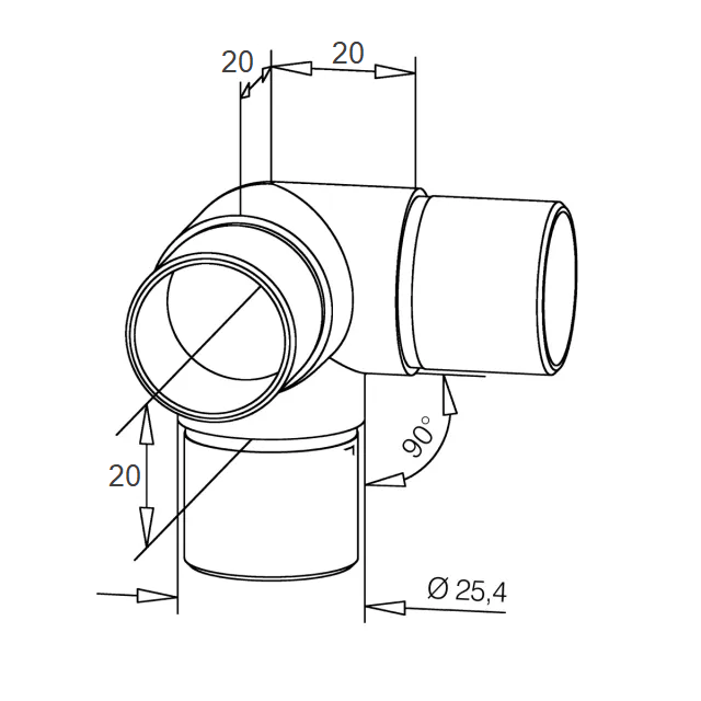 CONNECTOR D - Solid brass 25mm, 40mm and 50.8mm