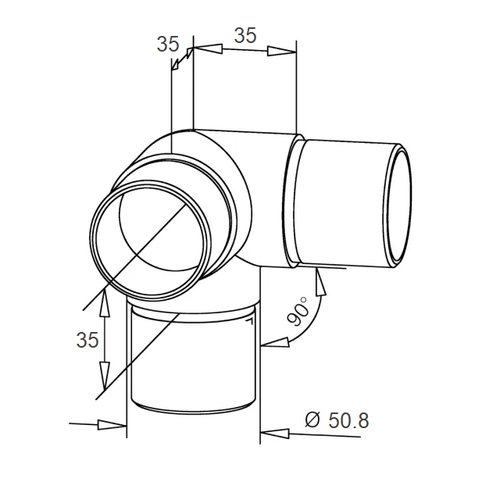 VERBINDUNGSSTÜCK D – Massives Messing 25 mm, 40 mm und 50,8 mm