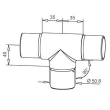 CONNECTOR E - Solid brass T-PIECE 25mm, 40mm and 50.8mm
