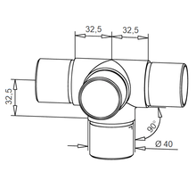 CONNECTOR G - Solid brass T-PIECE 25mm, 40mm and 50.8mm