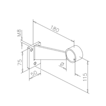 Extra heavy footrest/armrest brass solid art.10B - 40mm