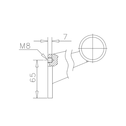 Extra heavy footrest/armrest brass solid art.10B - 40mm