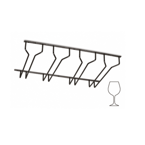 Glashalter-Set 4 Reihen Anthrazit 350 mm, Glas mit breiter Basis