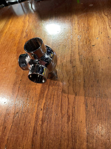 VERBINDUNGSSTÜCK D - T-STÜCK FÜR 4 ROHRE Chrom 25mm