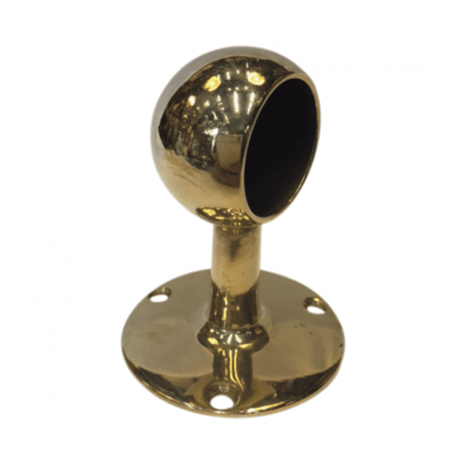 Brass solid closed railing holder art.13 - 25mm short model