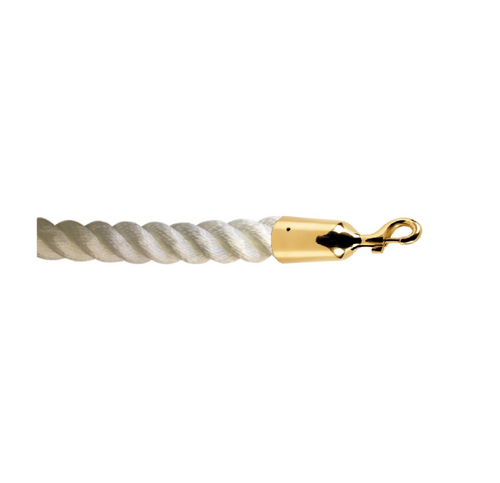 Stage rope white with brass rope holders