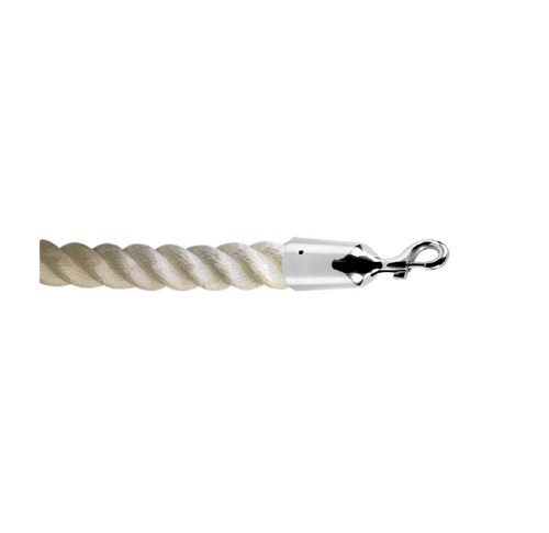 Stage rope white with chrome rope holders
