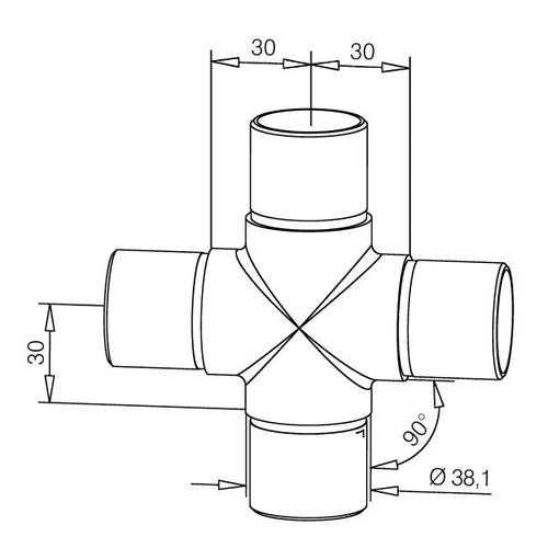 VERBINDUNGSTEIL F – Messingbeschichtung 25 mm, 38 mm