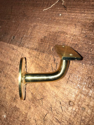 Railing support with flat saddle, art 15A Brass