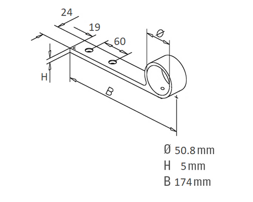 Bar top support Chrome art.8 - 40mm or 50.8mm