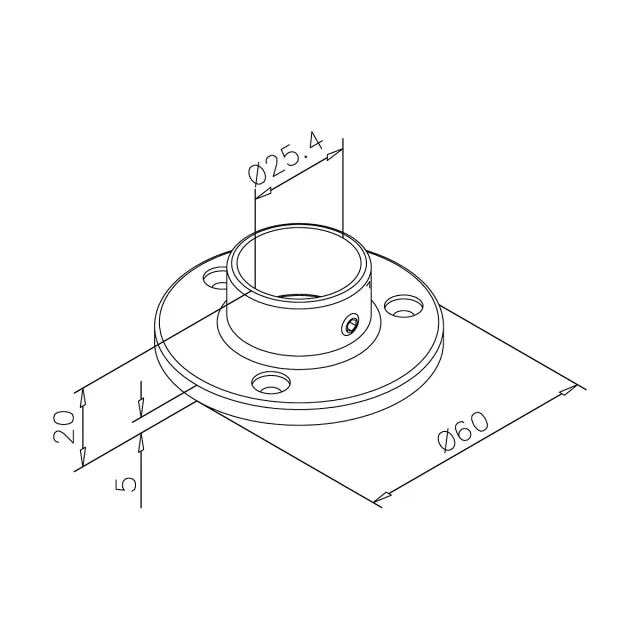 Rohrhalterung, gebürstete Messingbeschichtung, Art. 17 – 25 mm oder 38 mm