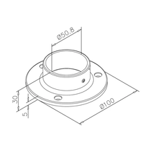 Rohrstütze / Rohrrosette Messingbeschichtung Art.17 - 25mmø, 38mmø und 50,8mmø
