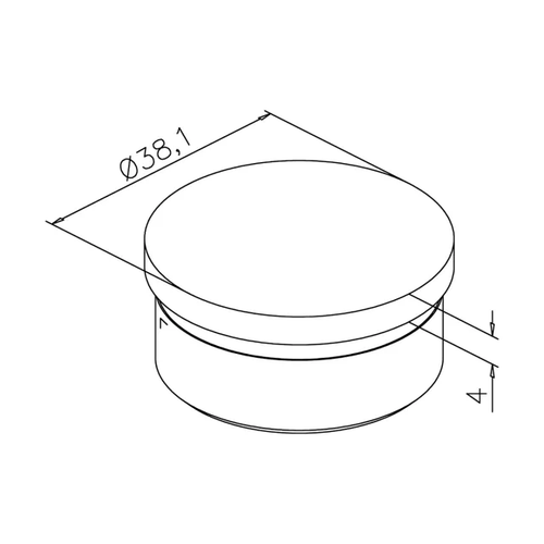 Tube cap flat anthracite coating 25mm, 38mm