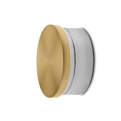 Tube cap flat Brushed brass coating 25mm, 38mm