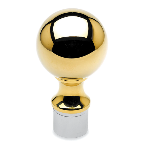 knob fitting in tube art.16A. Brass coating - 25mm. 38mm
