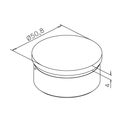 Tube cap flat Brass solid 25mm, 40mm and 50.8mm