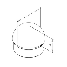 Buisdop halfrond Messing massief 16mm, 25mm, 40mm en 50.8mm
