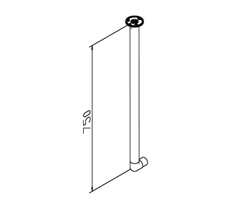 Flessenrek 72,5cm Messing coating 25 mmØ