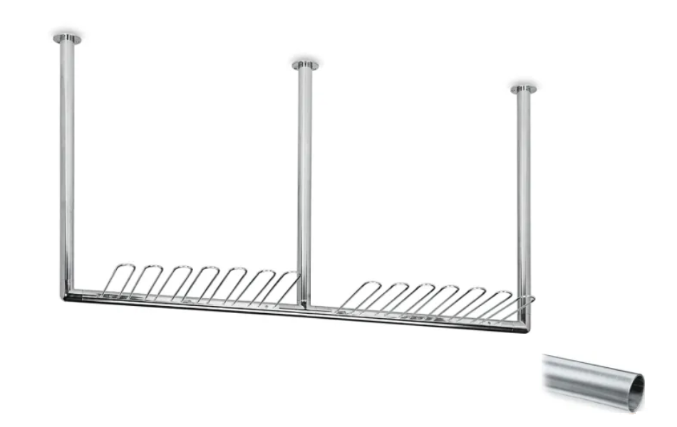 Flaschenregal 142,5cm Edelstahlbeschichtung 25 mmØ
