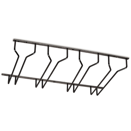 Glashalter-Set 4 Reihen Anthrazit 350 mm, Glas mit breiter Basis