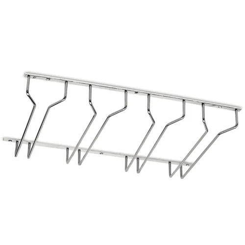 Glashalter-Set 4 Reihen Chrom 300 mm, Glas mit breiter Basis