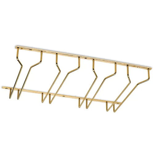 Glass holder set 4 rows brass 300mml, Glass with wide base