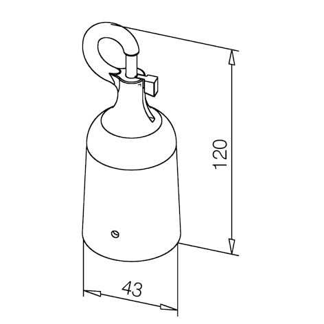 Koordhouder 30mm, 40mm met musceton rvs coating