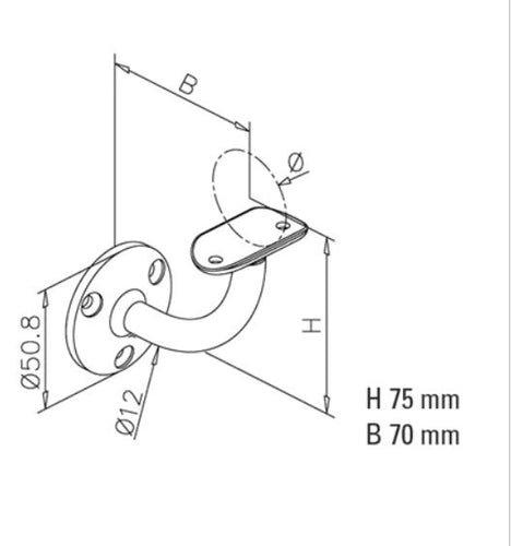Handrail support Brass coating art.15 - 38mmØ, 40mmØ and 50.8mmØ