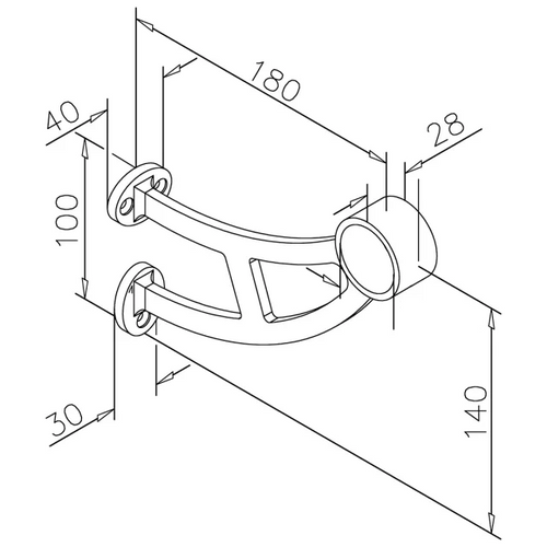 Armrest/footrest stainless steel art.7A - 38mm. 40mm or 50.8mm