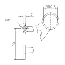 Armrest/footrest stainless steel art.7A - 38mm. 40mm or 50.8mm