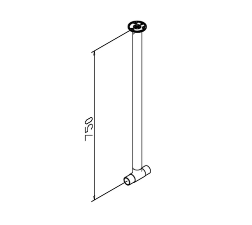 Flessenrek 142,5cm Messing coating 25 mmØ