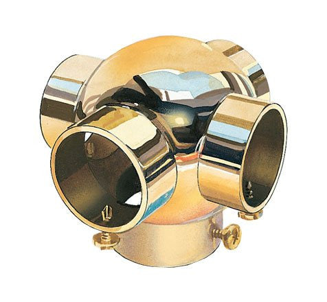 VERBINDUNGSSTÜCK F - KREUZSTÜCK Massives Messing 25 mm, 40 mm und 50,8 mm