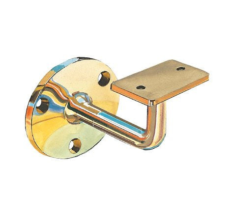 Railing support with flat saddle, art 15A Brass