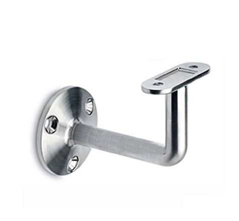 Railing support with flat saddle. art.15C square tube stainless steel